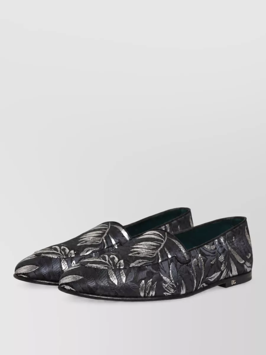Dolce&Gabbana leather embroidered slippers