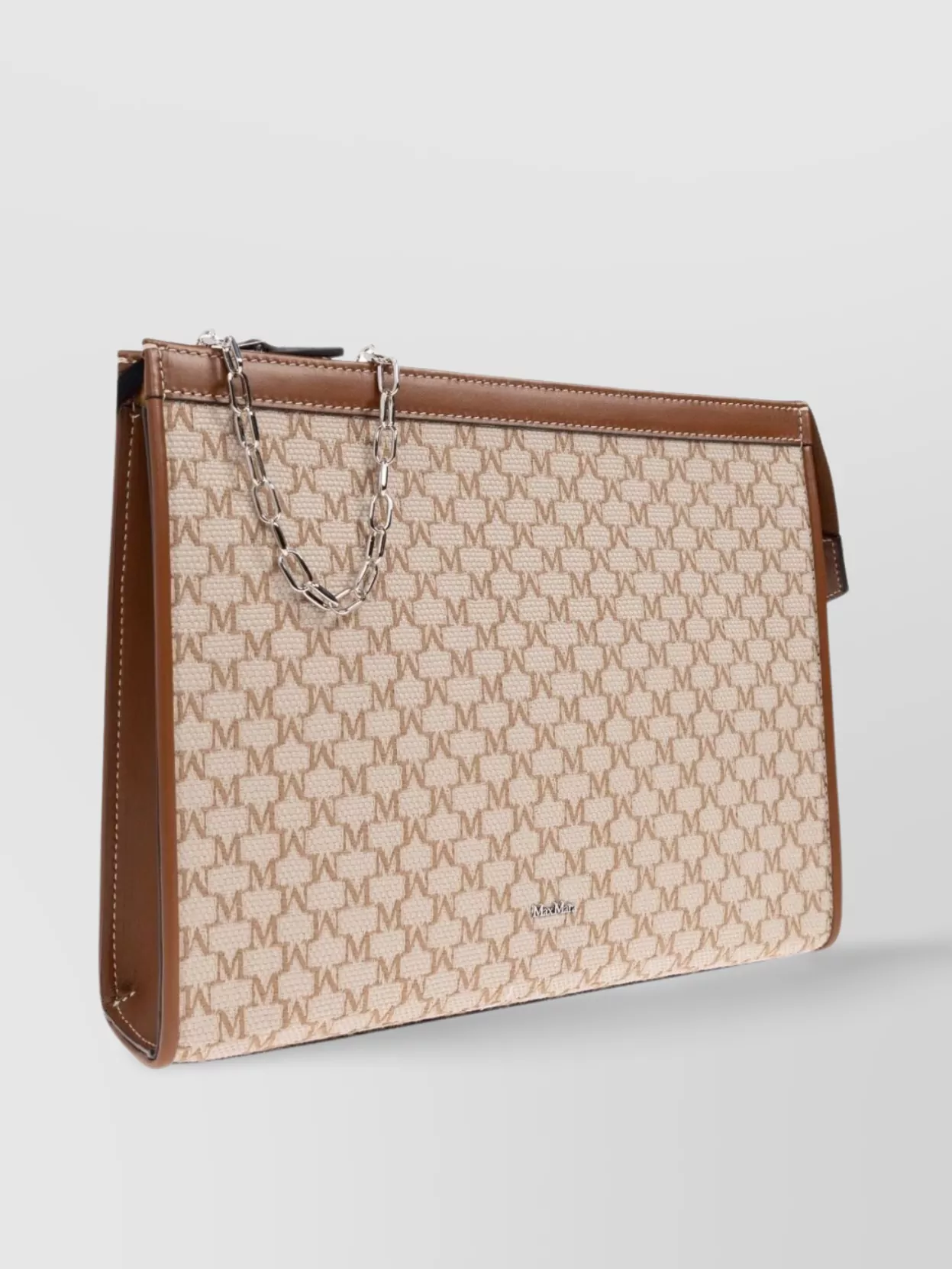 Max Mara Hand Chain Strap Contrast Trim Clutch Bag