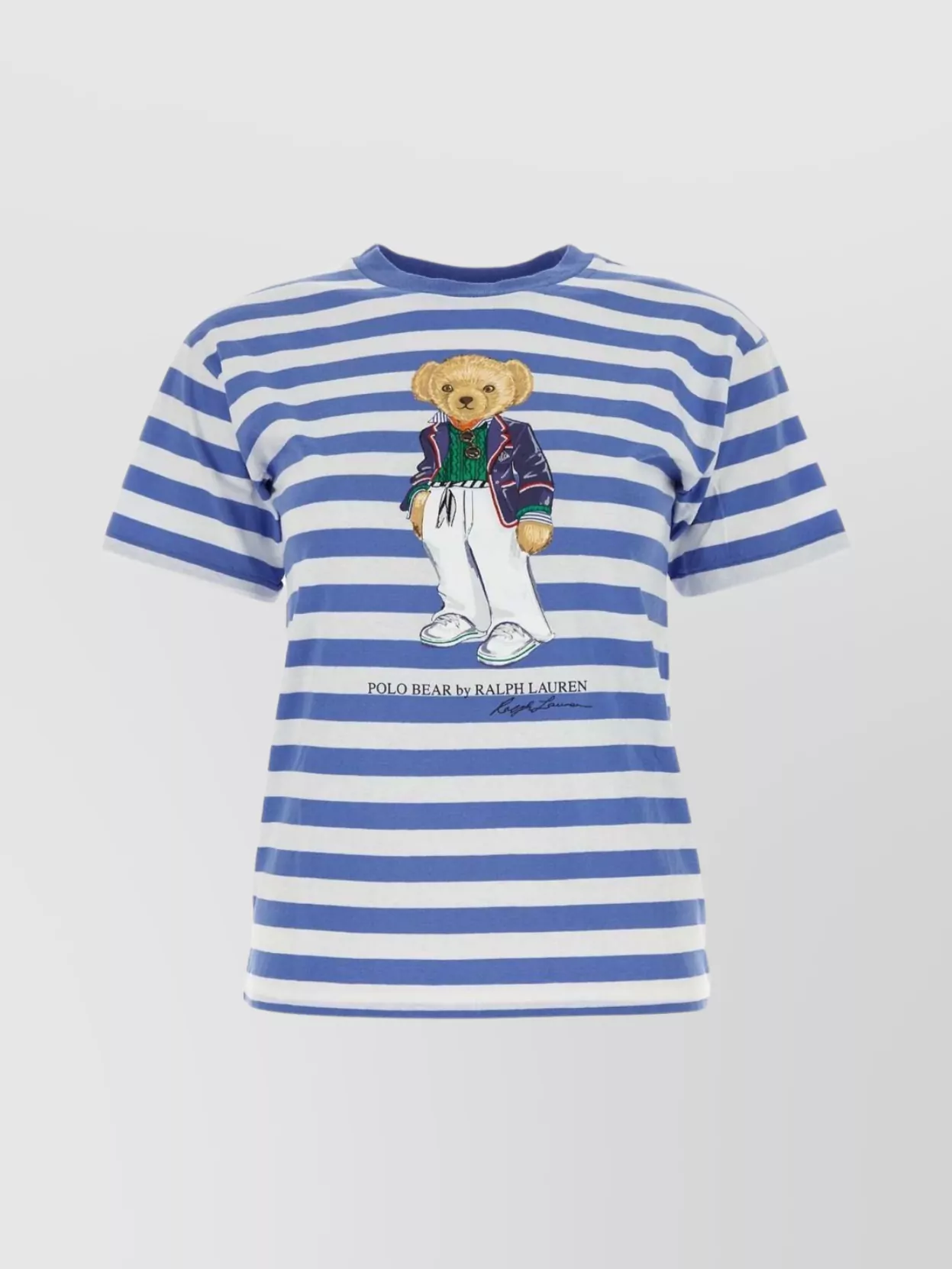 Shop Polo Ralph Lauren Striped Graphic Print T-shirt In Blue