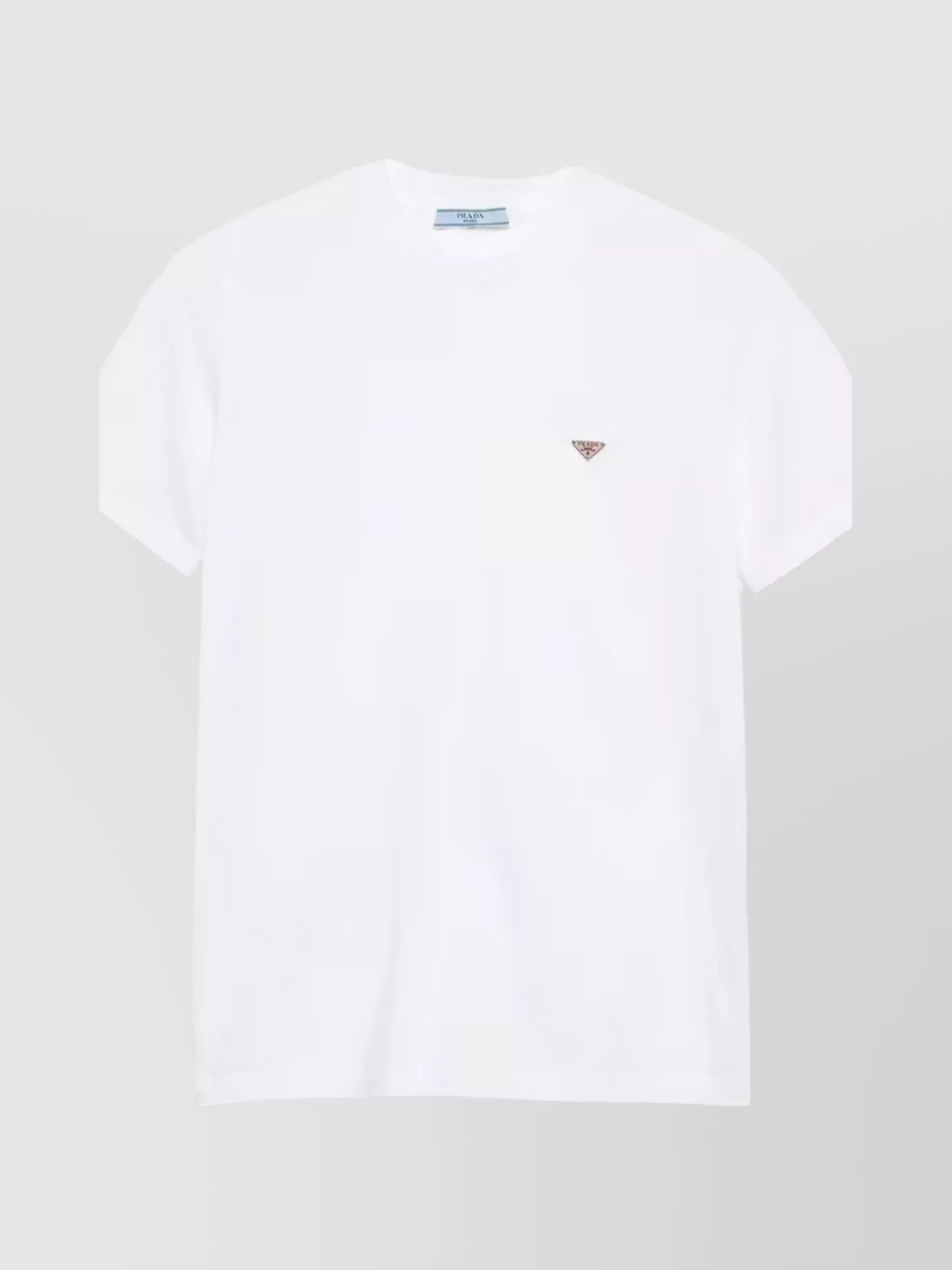 Prada Triangle Logo Cotton T-shirt In White
