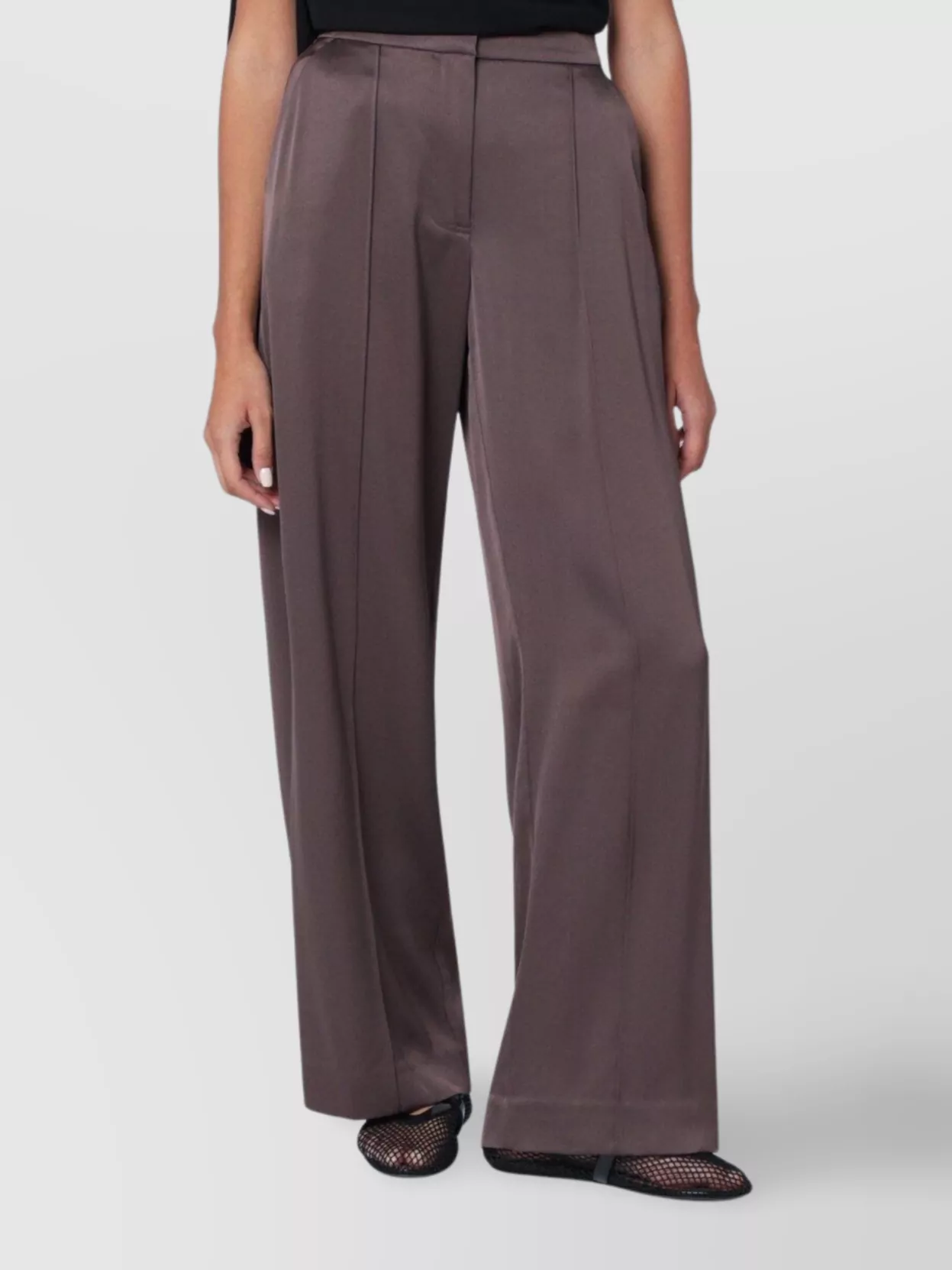 Simkhai Wide-leg Trousers Pleated Front In Burgundy