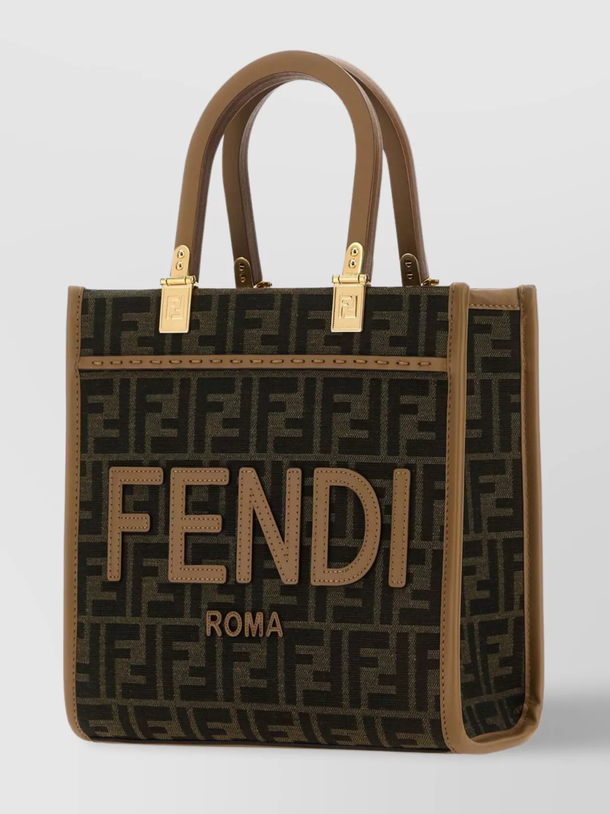 Shop Fendi Embroidered Fabric Sunshine Shopping Bag