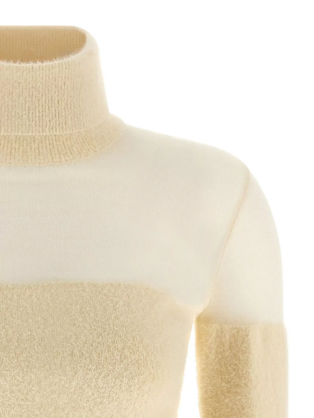 Elisabetta Franchi Turtleneck Sweater With Brushed Fabric Insert