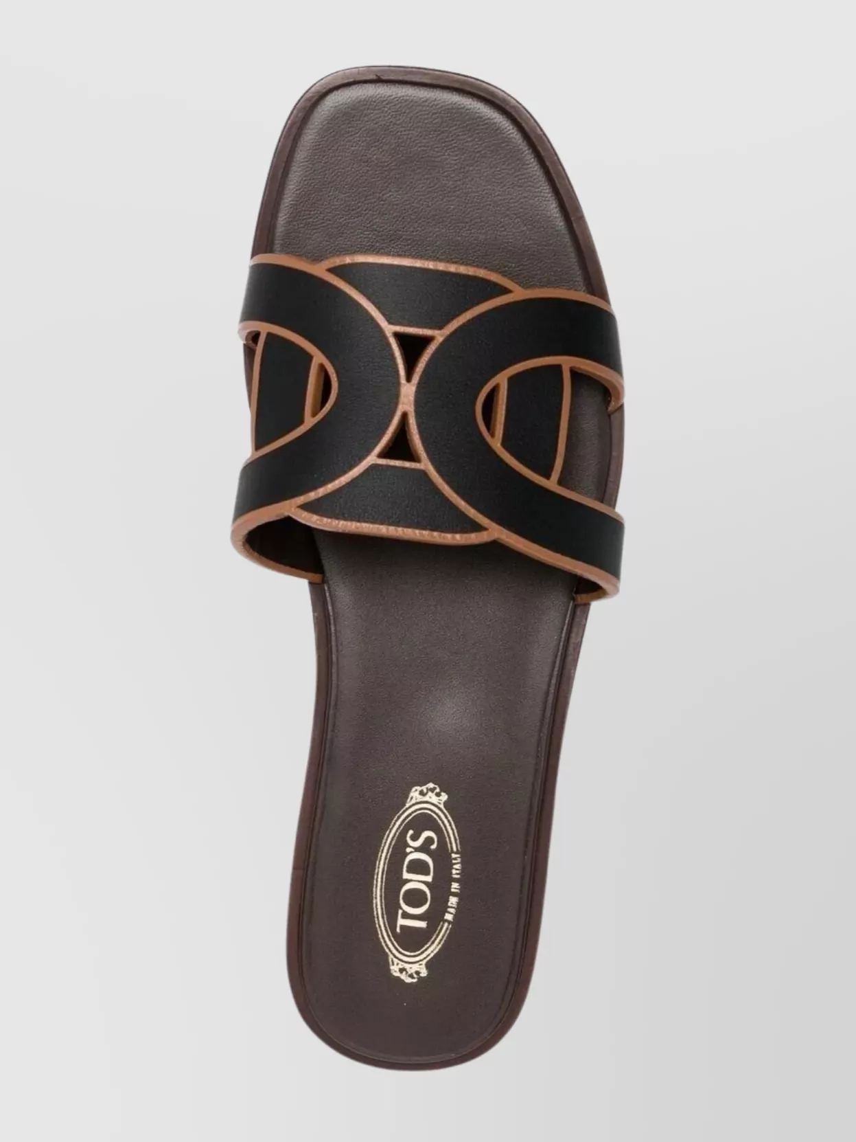 Tod's Mules With Contrast Trim And Flat Sole In Brown