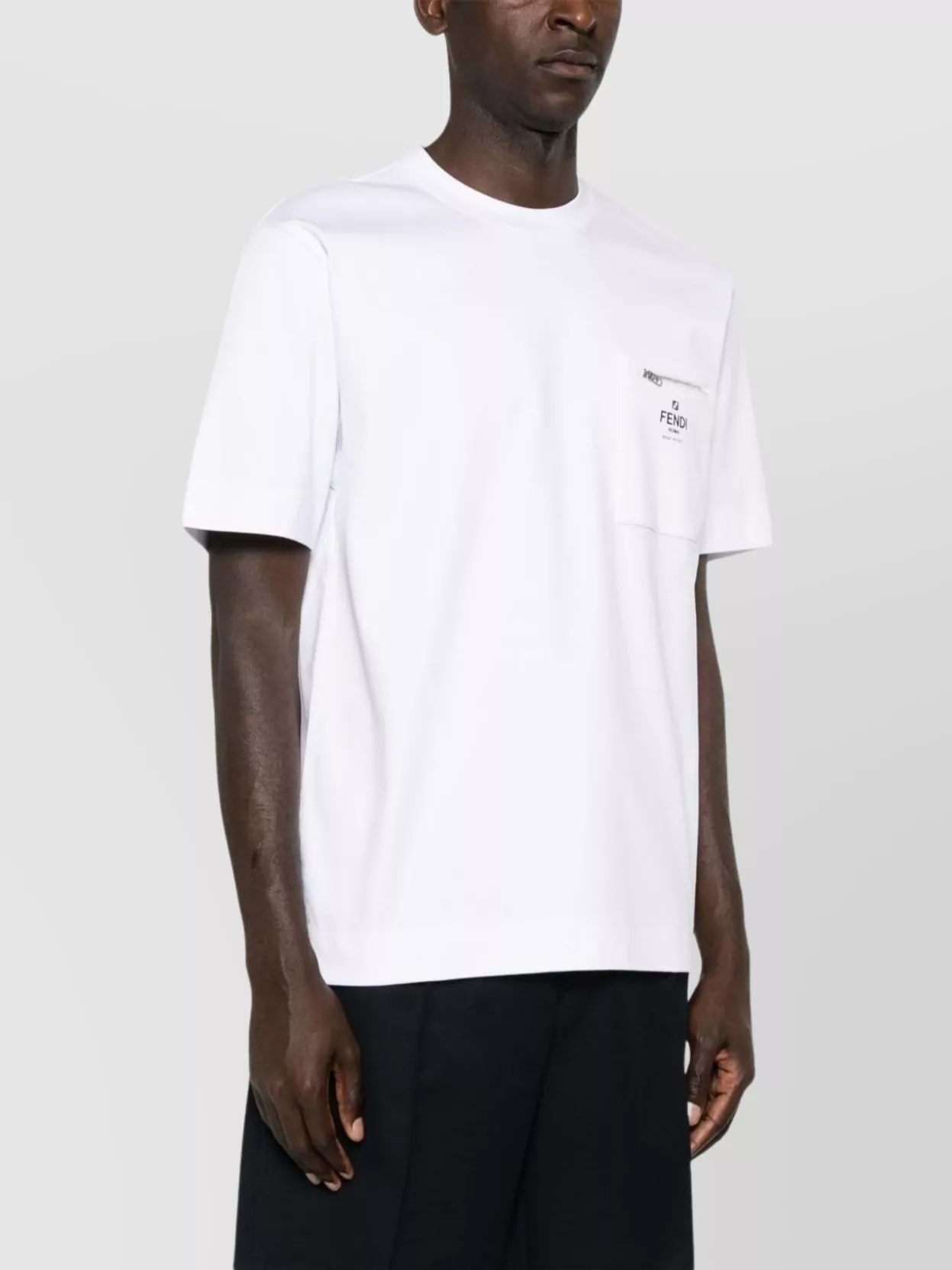 Fendi Cotton Oversized Logo Pocket T-Shirt