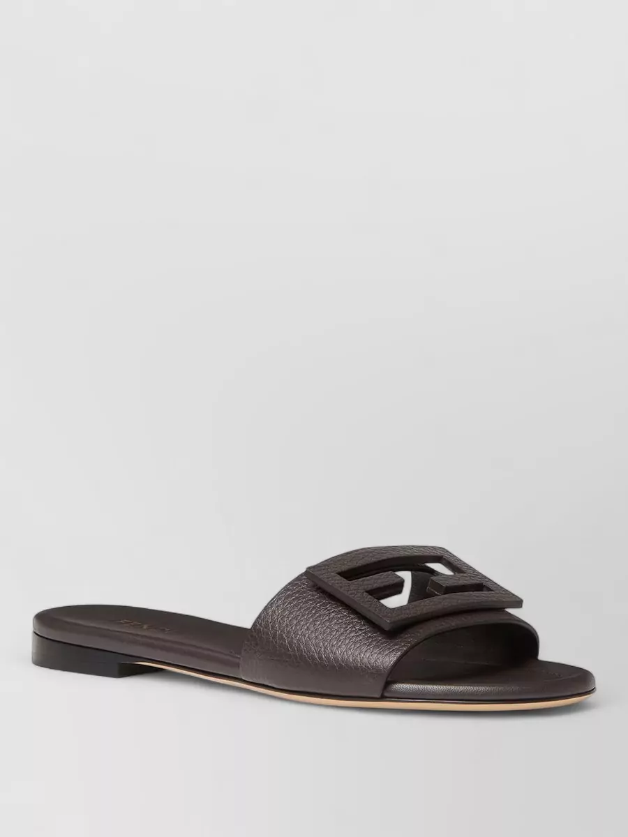 Fendi leather baguette slides