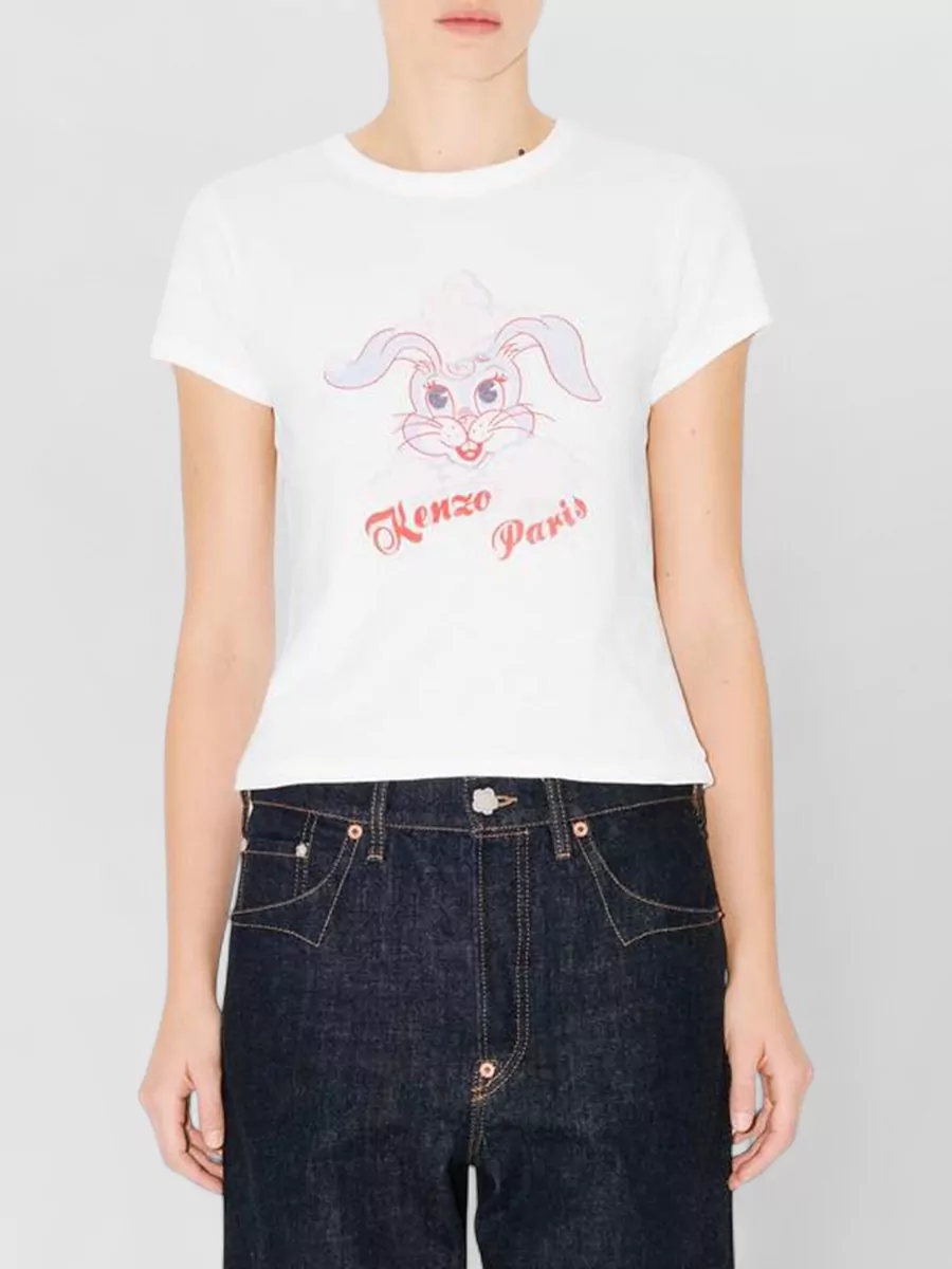 Kenzo Cotton Printed Crewneck Short-Sleeve T-Shirt