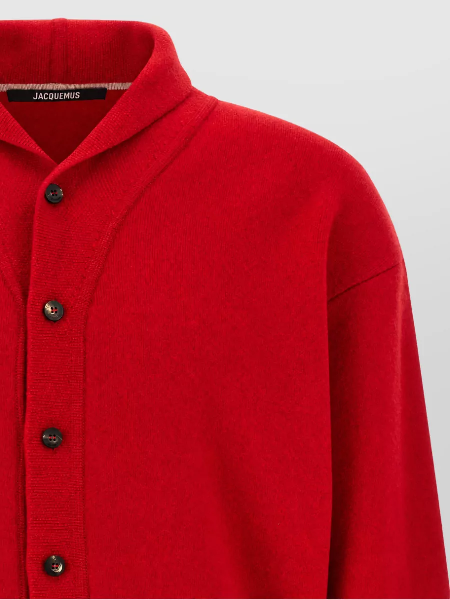 Jacquemus Cashmere-Blend Ribbed Shawl-Collar Cardigan