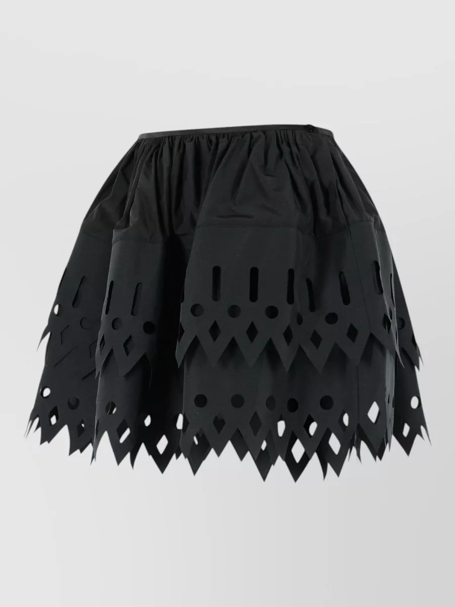 Blumarine Tech Cotton Blend Skirt Elastic Waistband