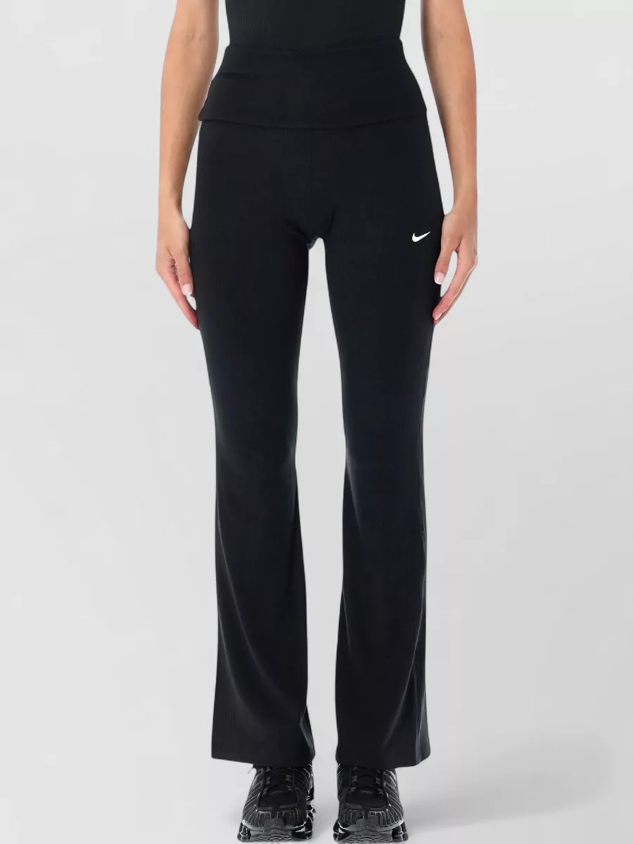 Nike Ribbed mid-rise flared leggings