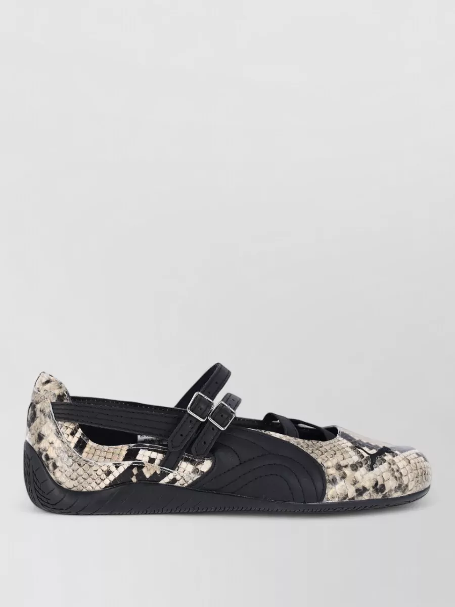 Puma Leather Snake-Effect Ballerina Shoes