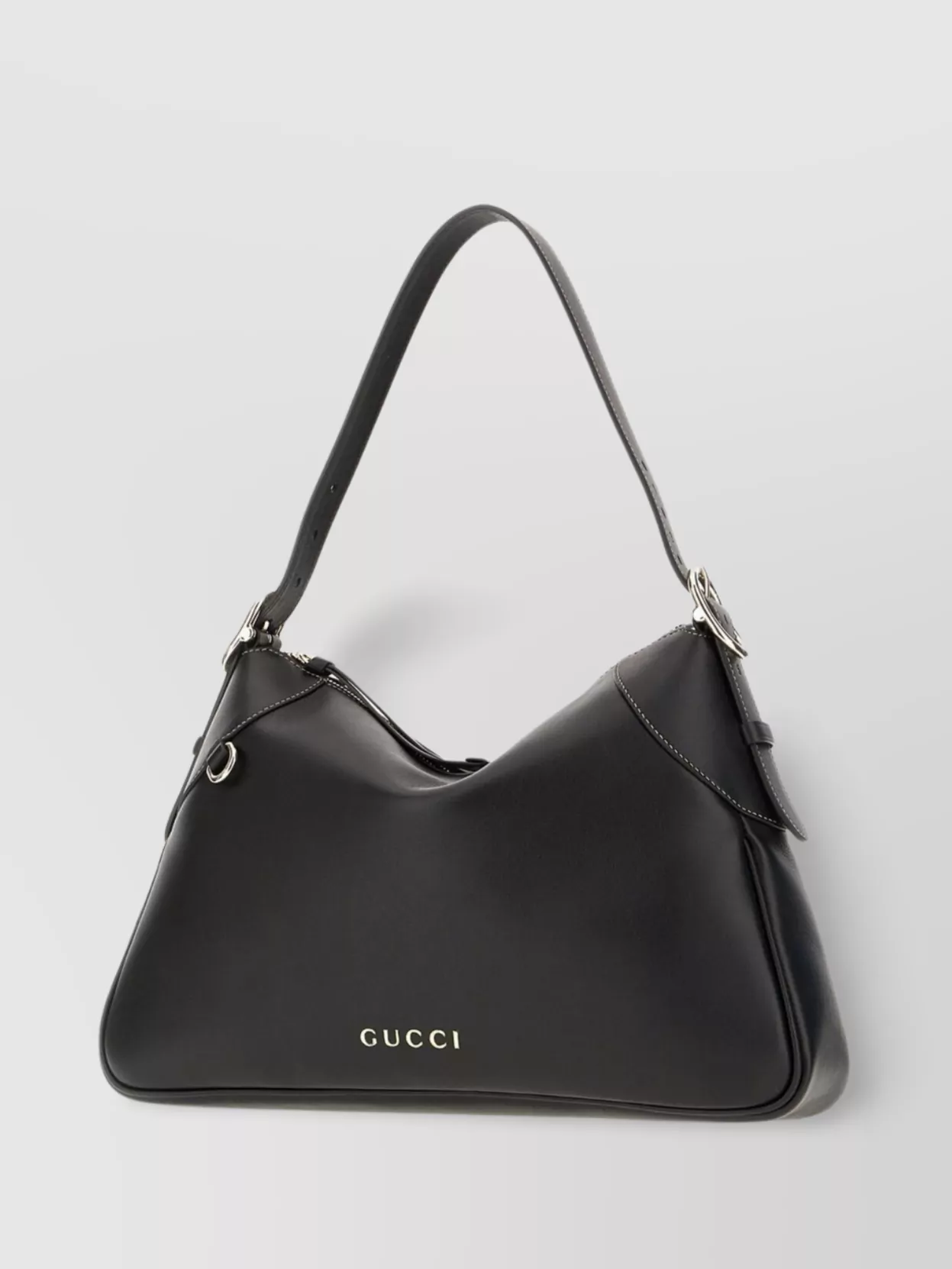 Gucci Leather Gg Emblem Structured Shoulder Bag
