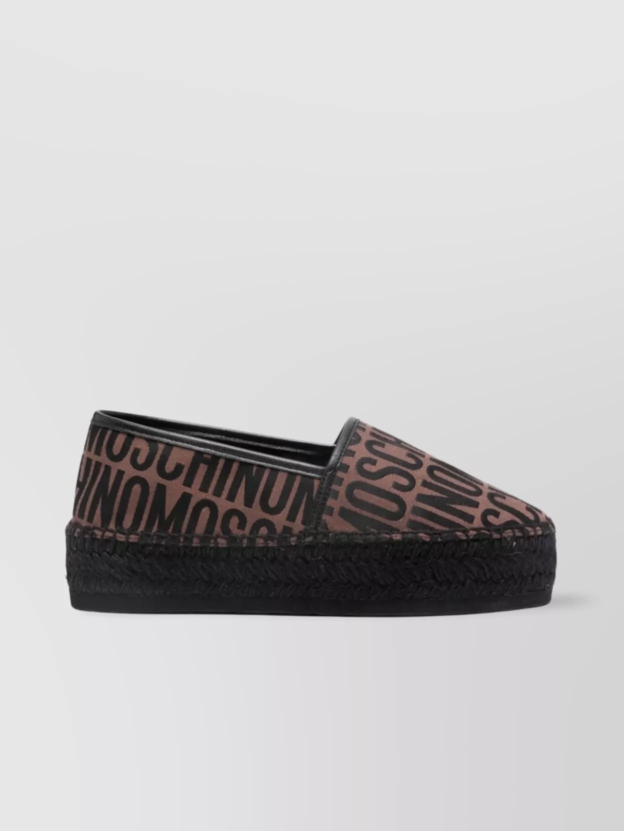 Shop Moschino Braided Jute Flat Sandals In Black
