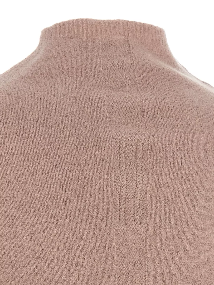 Rick Owens Cashmere Crater Turtleneck Long-Sleeve Sweater