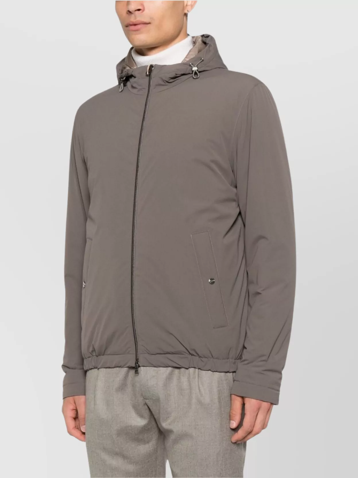 Herno Jackets Cropped Elasticated Hem In Gray