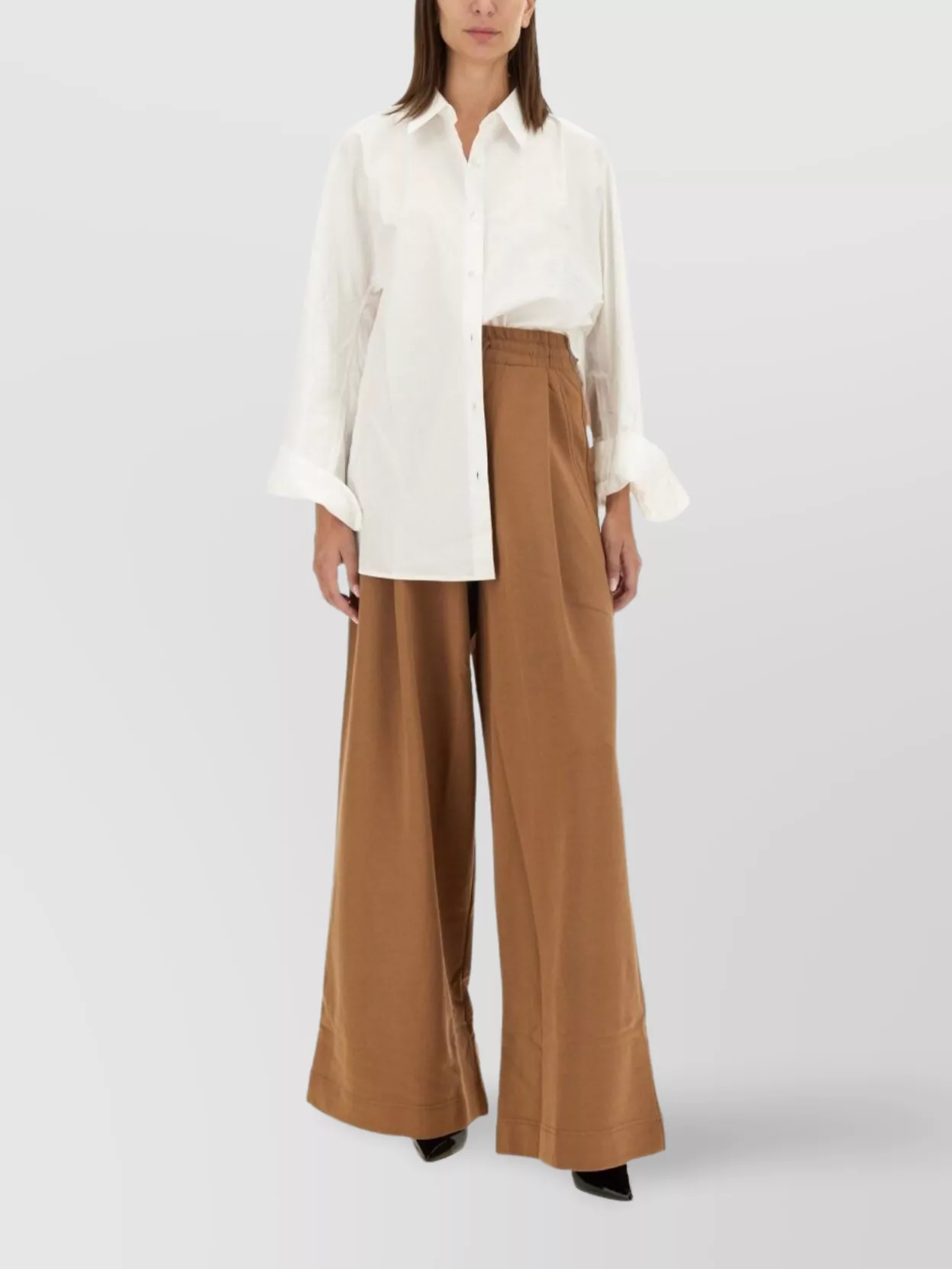 Dries Van Noten Wide Leg Regular Fit Trousers In Brown