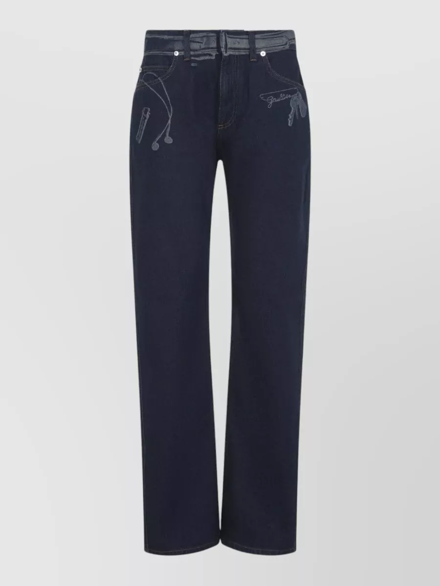 Jean Paul Gaultier Cotton Low-Rise Straight-Leg Jeans