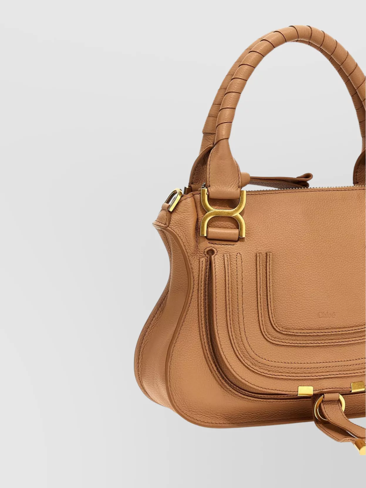 Chloé Handle Strap Flap Detail Hardware Bag In Brown