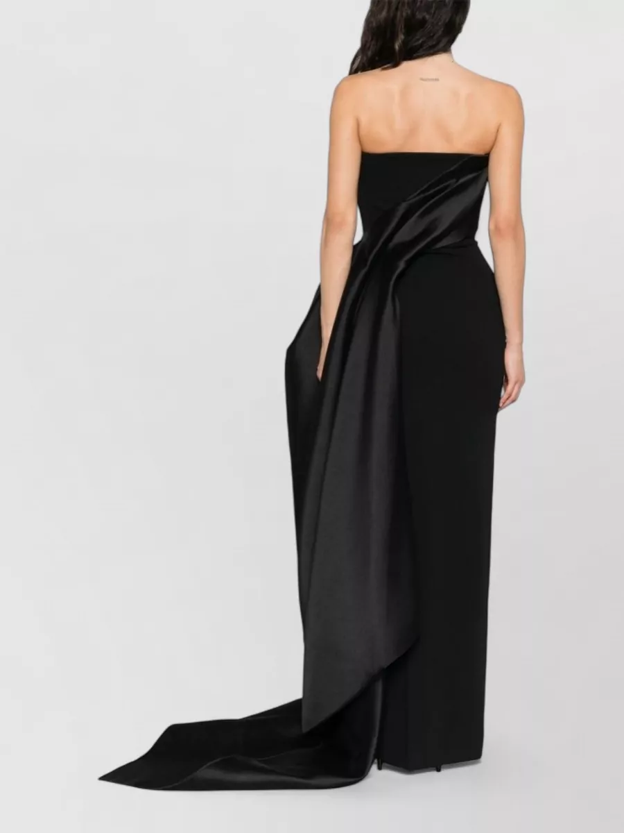 Solace London Off-Shoulder Asymmetric Draped Maxi Dress