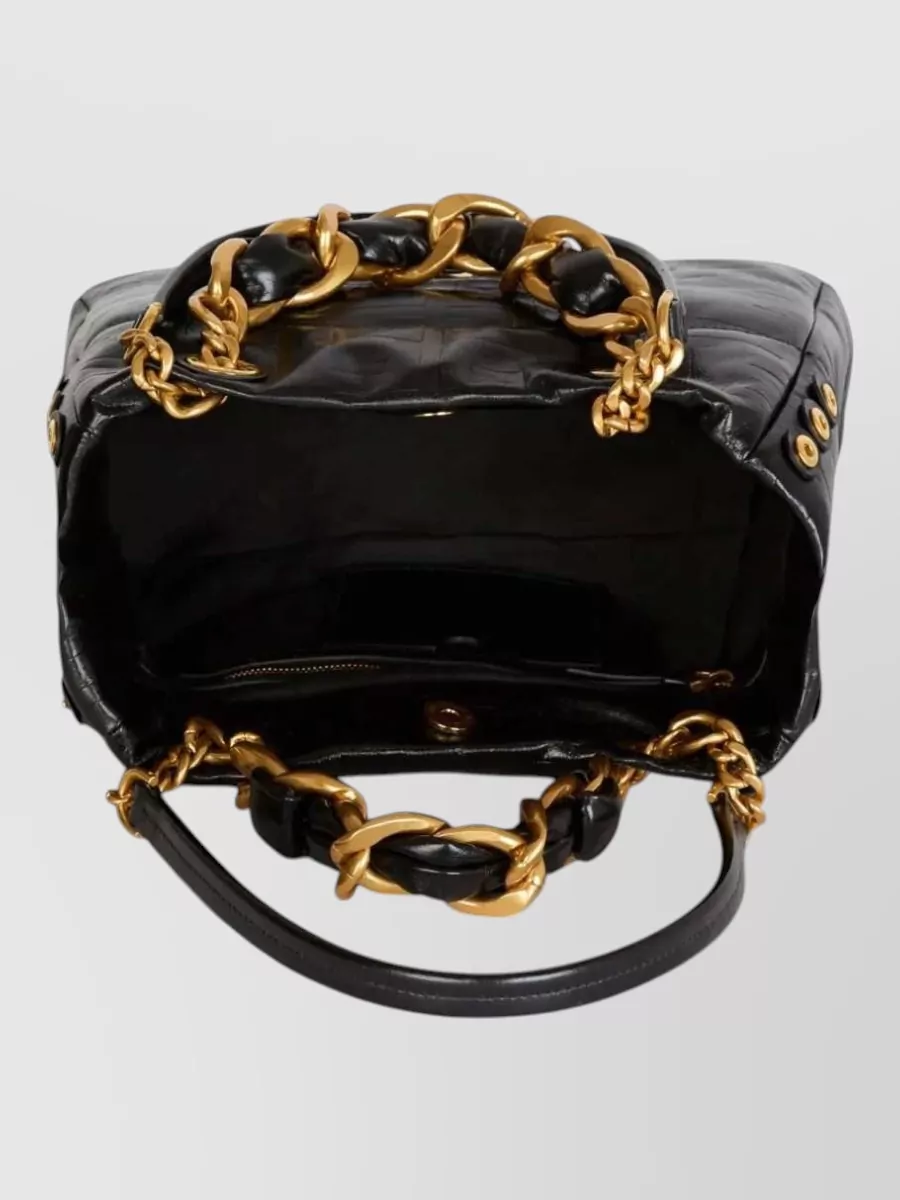 Balmain 1945 Small Leather Tote Bag