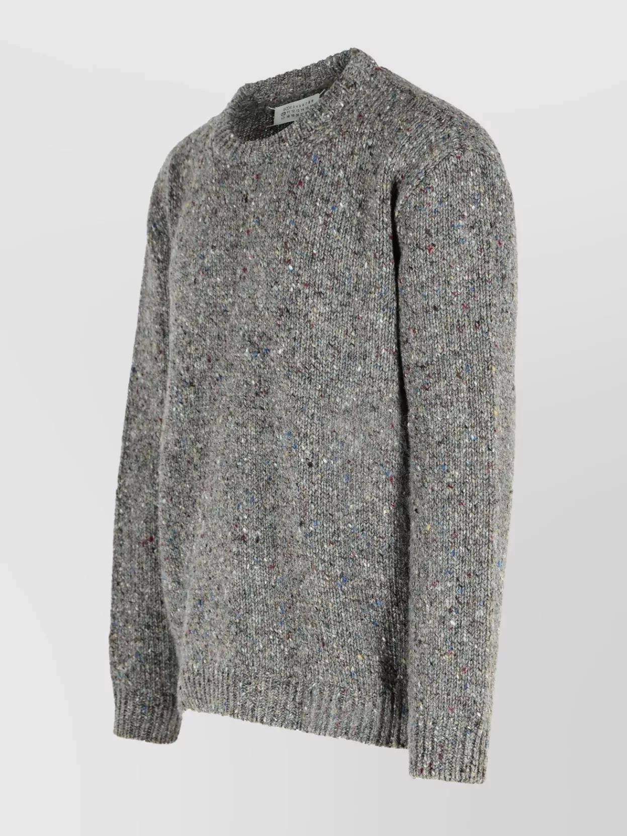 Maison Margiela Textured Knit Virgin Wool Crew Neck Sweater
