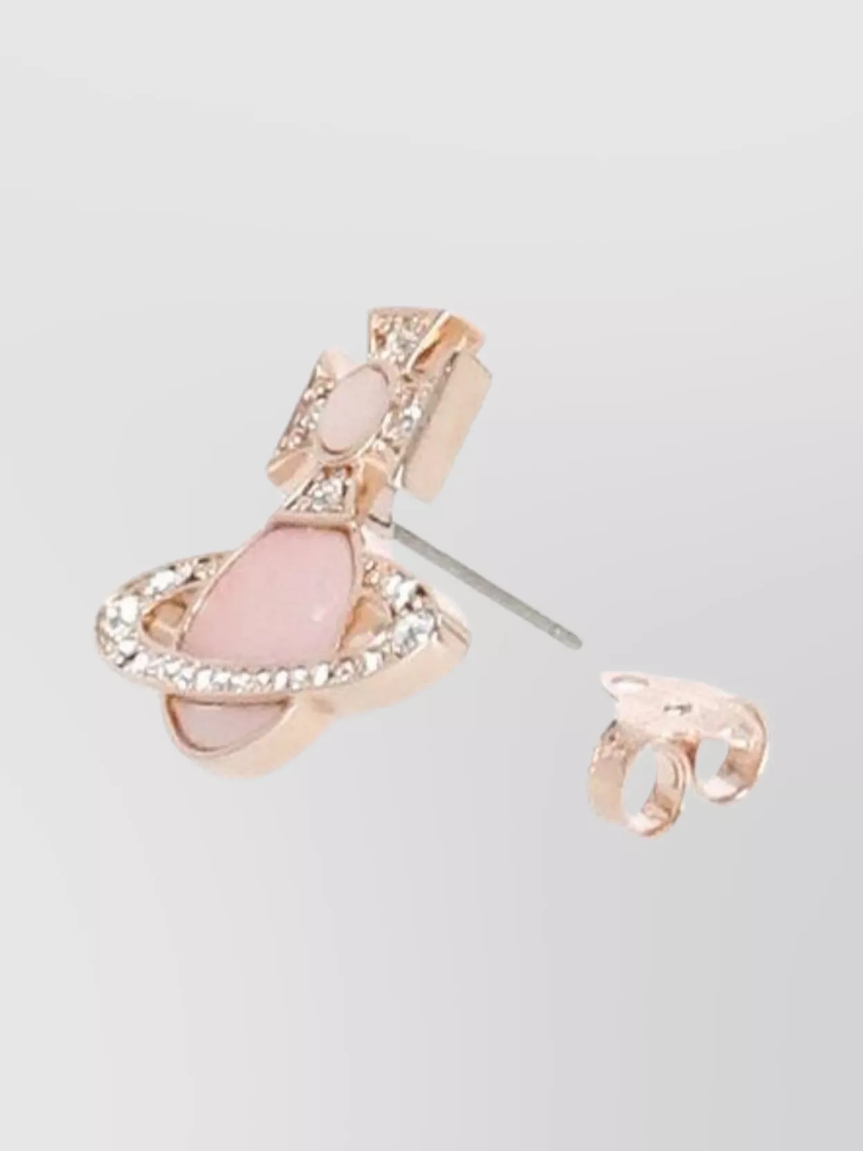 Vivienne Westwood Orb Stud Brass Earrings With Strass Embellishments