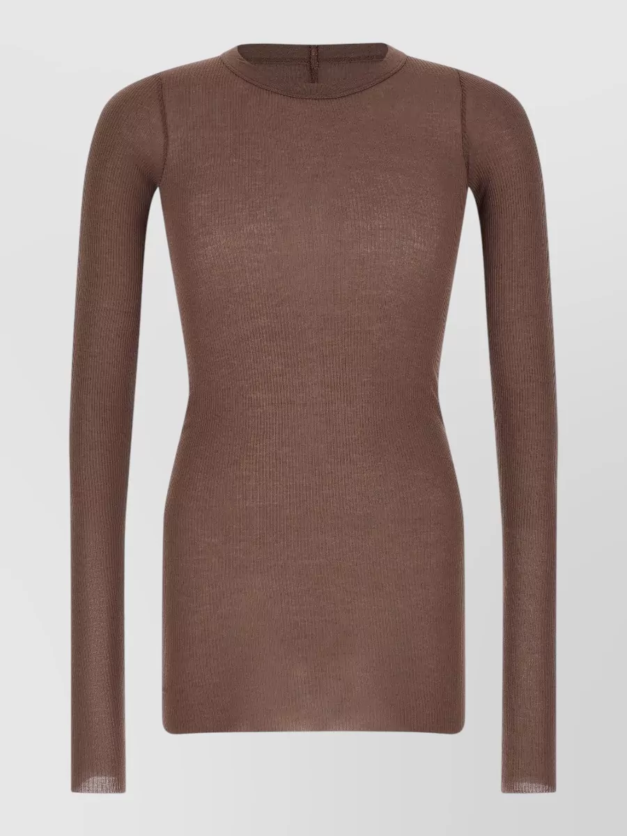 Rick Owens ribbed silk-blend long-sleeve t-shirt
