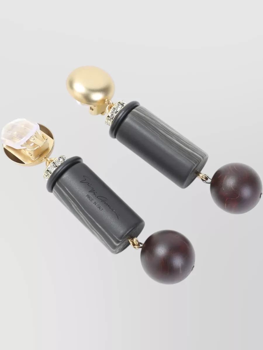 Giorgio Armani Crystal Embellished Clip On Earrings