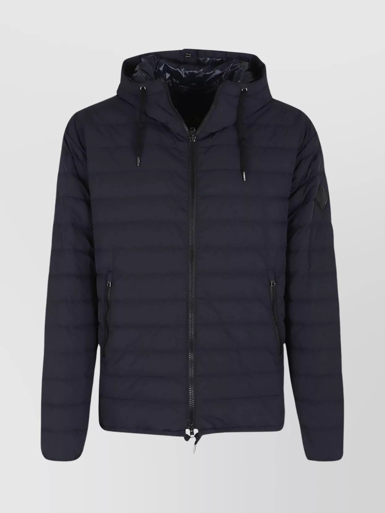 Shop Herno Quilted Hooded Jacket Elasticated Cuffs