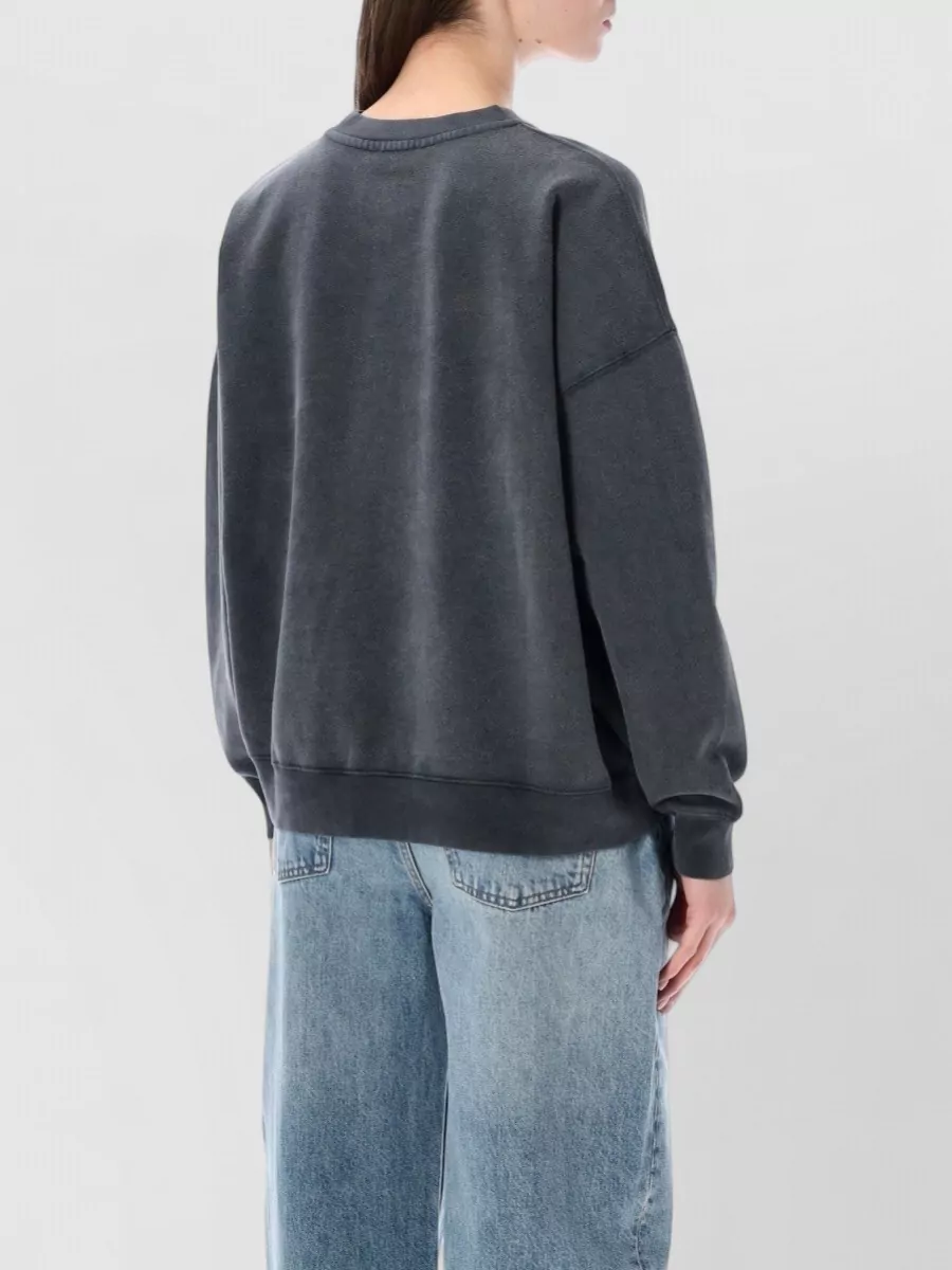 Anine Bing Logo Print Oversized Cotton Sweatshirt