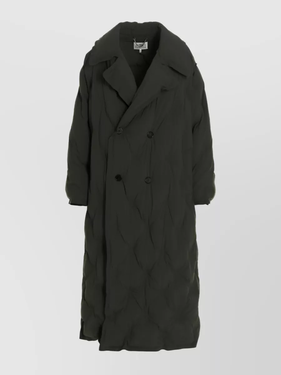 Shop Maison Margiela Oversized Bold Mid-length Coat In Khaki
