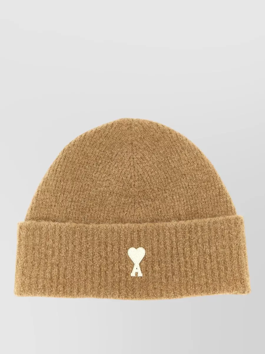 Ami Paris alpaca ribbed beanie