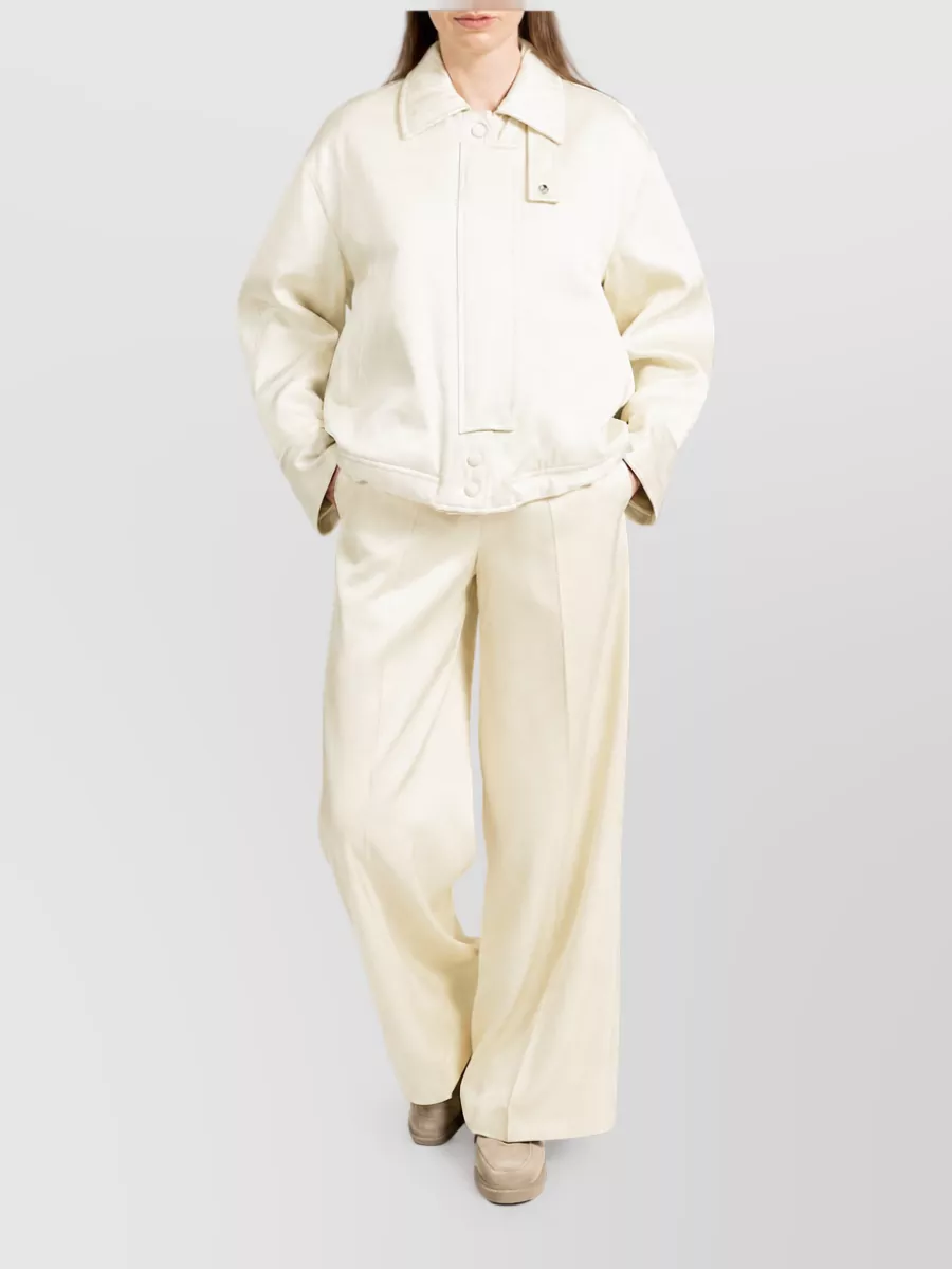 Jil Sander silk single breasted coat