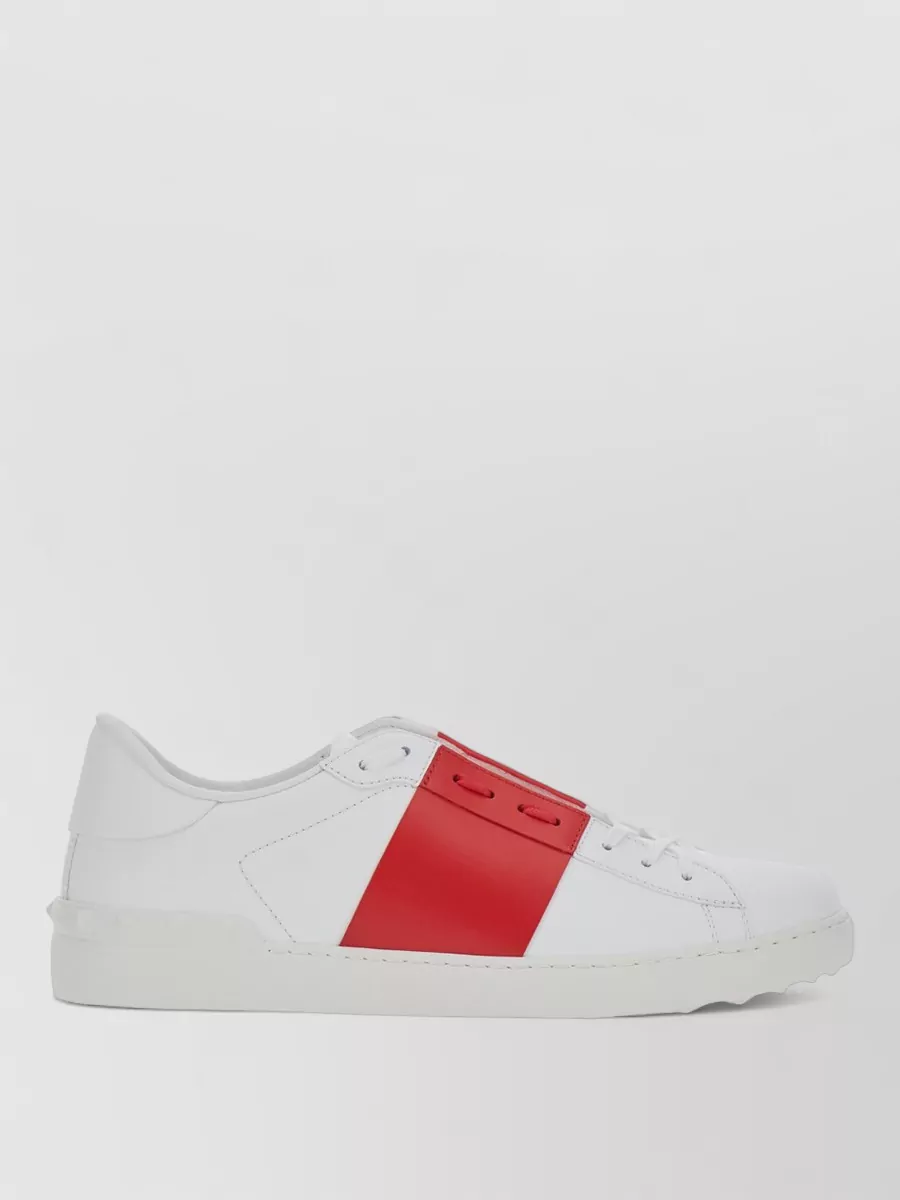 Valentino Garavani Open Low Top Sneakers Rubber Sole Stripe