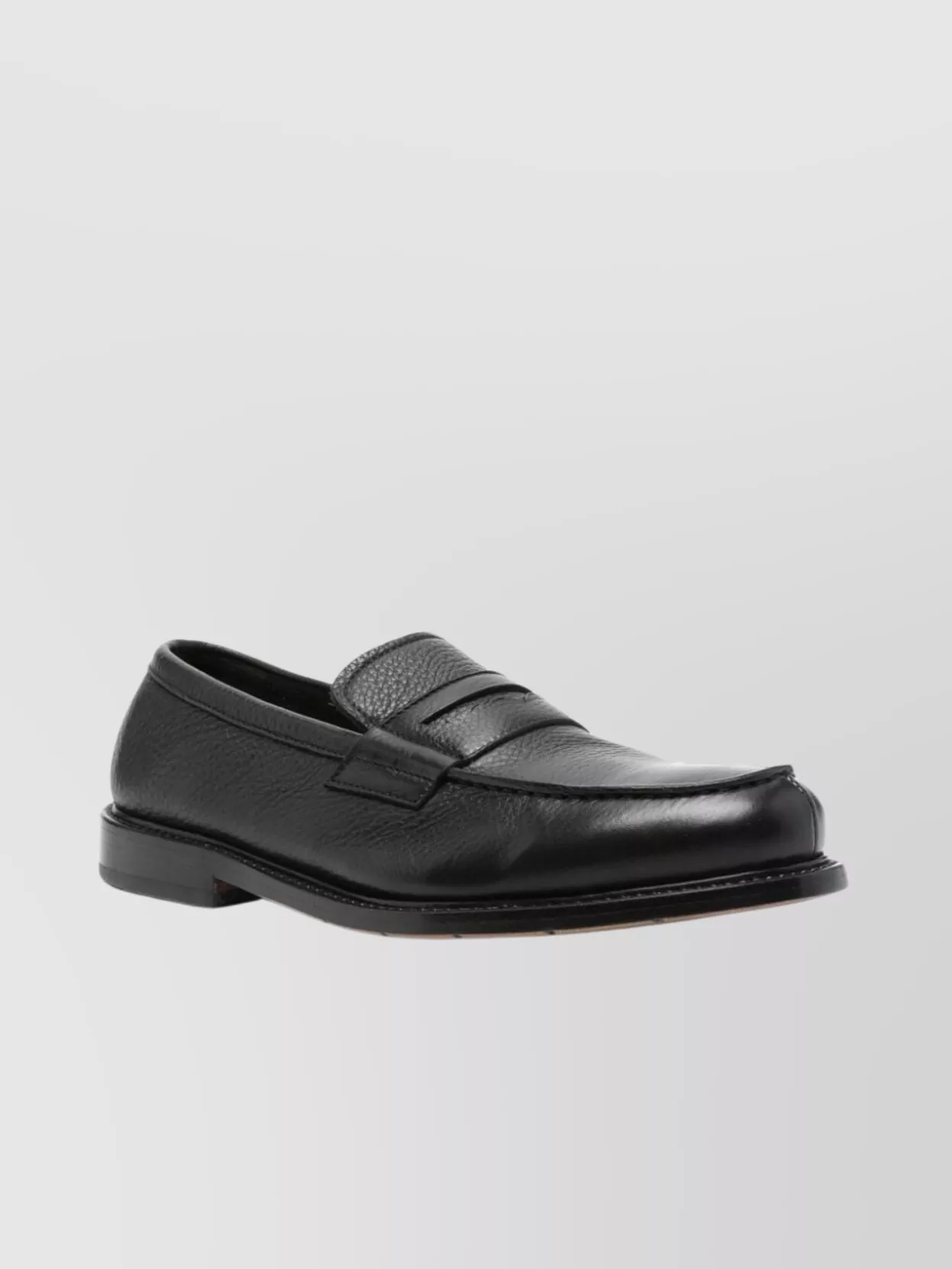 Shop Premiata Grained Texture Leather Penny Loafers