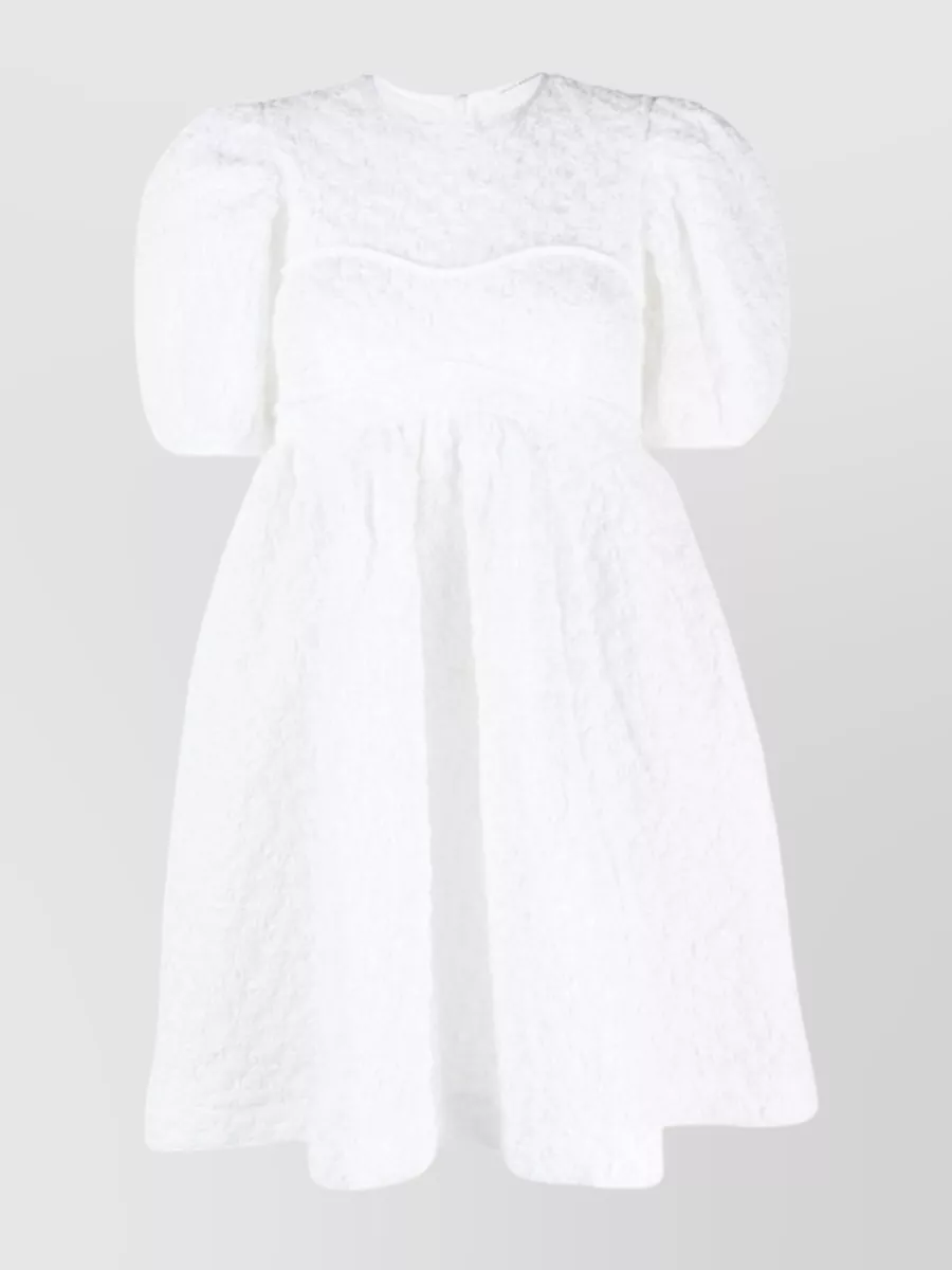 Cecilie Bahnsen Puffy Smock Cotton Mini Dress In White