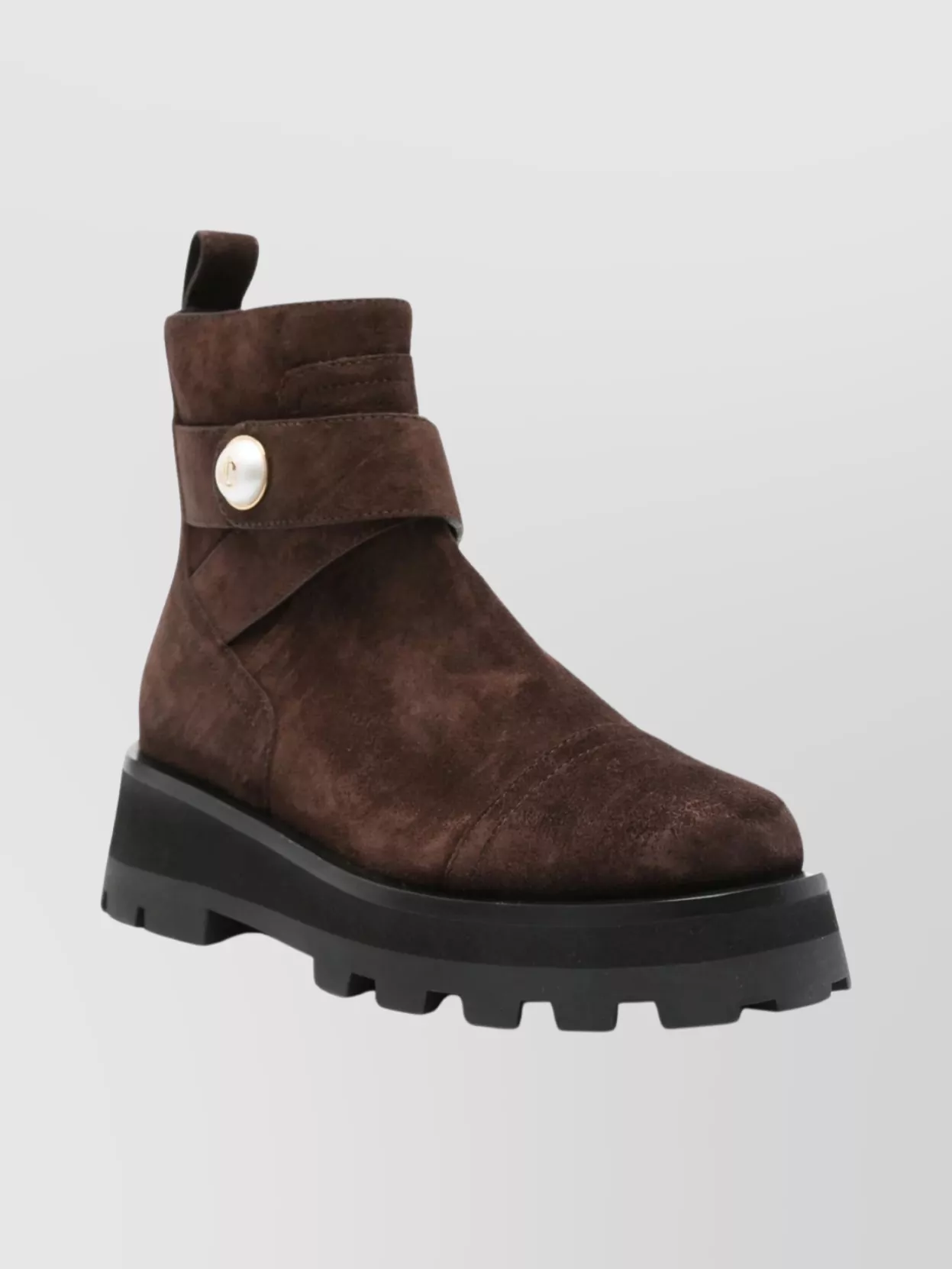 Jimmy Choo Suede Ankle Boots Chunky Sole In Brown