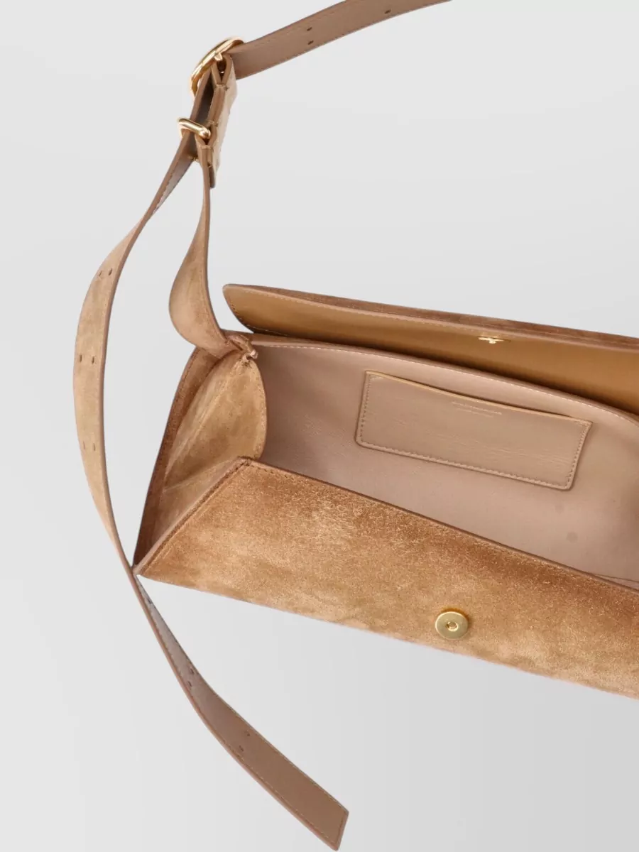 Jil Sander Cannolo Small Leather Clutch Bag