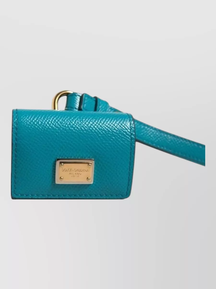 Dolce&Gabbana leather logo-plaque airpods case