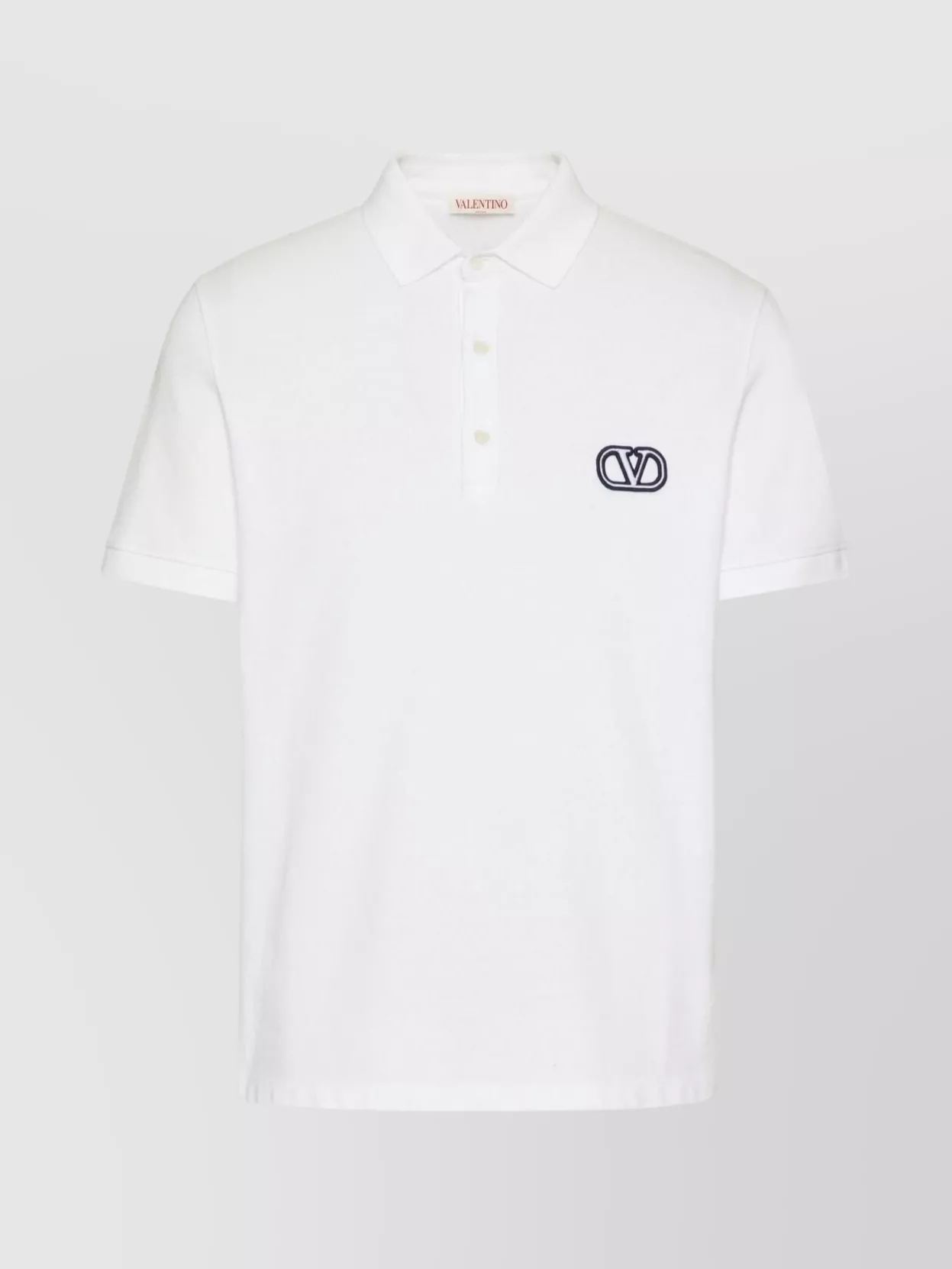 Valentino Embroidered Logo Polo Shirt In White