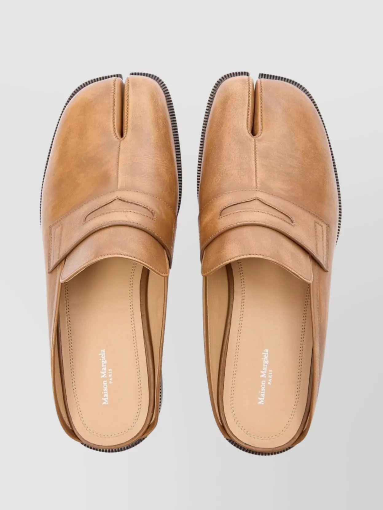 Maison Margiela Split-Toe Leather Sole Penny Slot Sandal