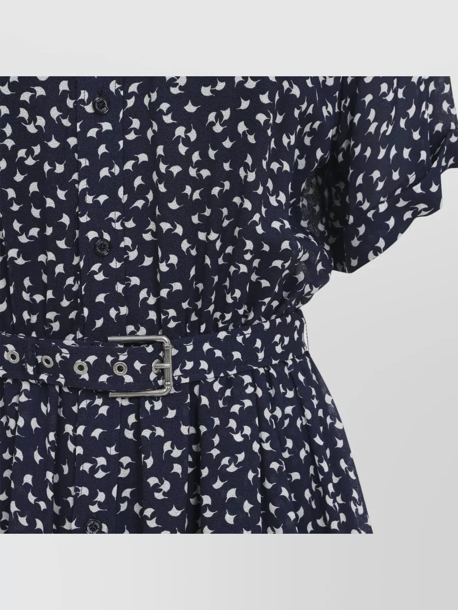Ralph Lauren Collection Sura Dress Short Sleeves Belted Waist Print