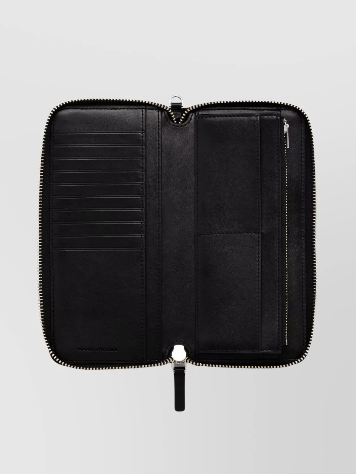 Marc Jacobs Leather Zip Wallet With Wrist Strap Detail