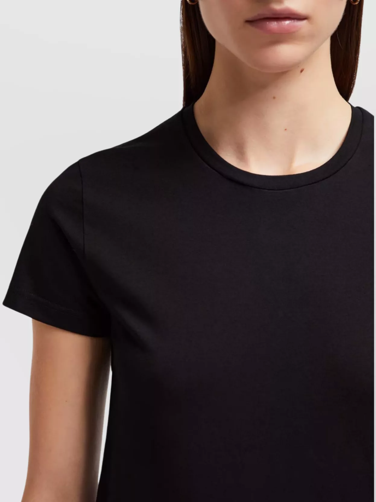 Moncler Logo Patch Crew Neck Cotton Jersey T-Shirt