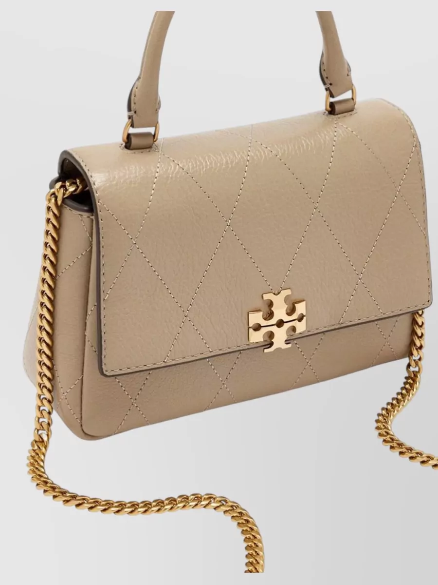 Tory Burch Leather Quilted Top Handle Chain Wallet