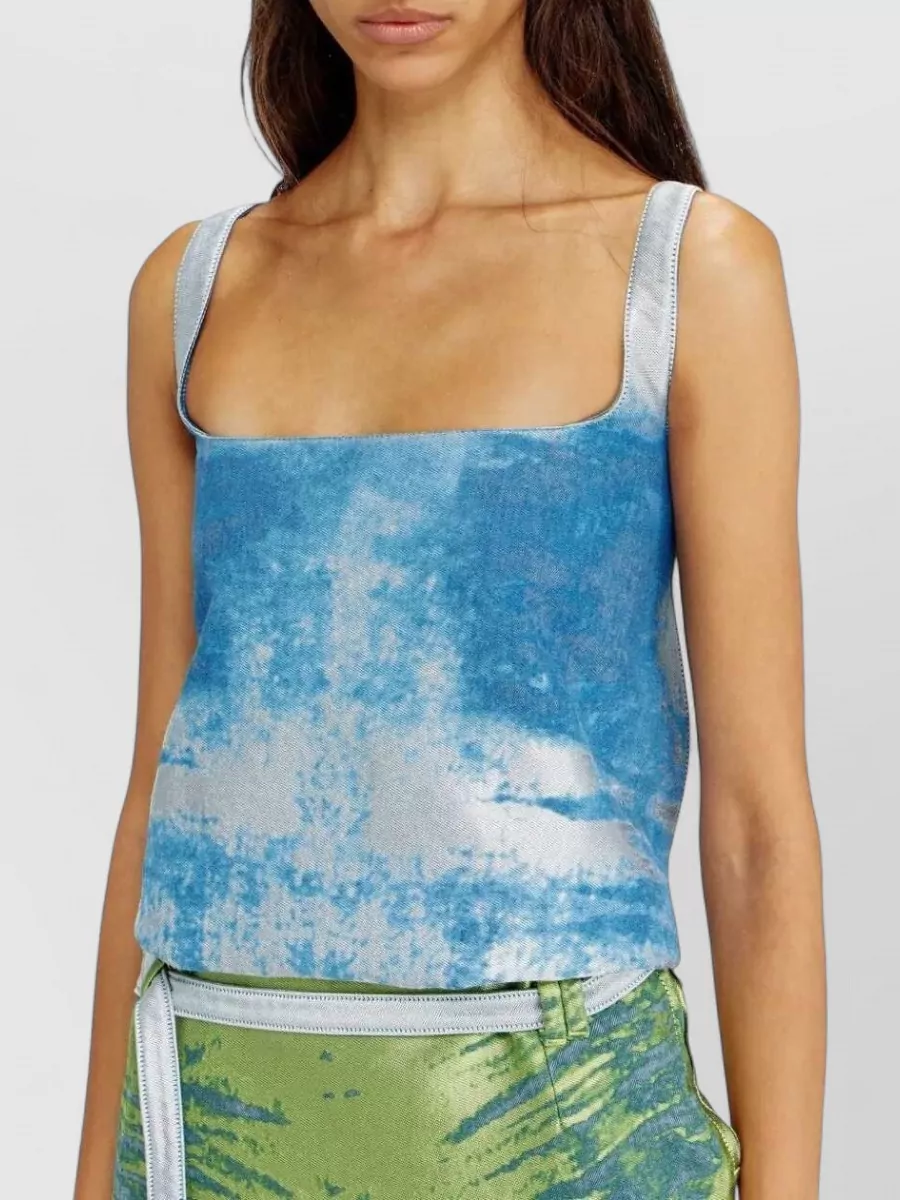 Diesel Cotton Midi Fitted Skirt