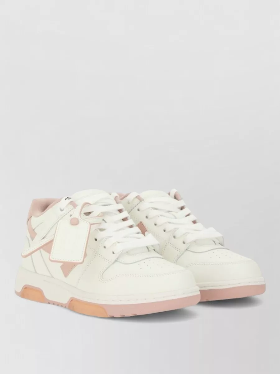 Off-White Sneakers Perforated Toe Contrast Panel Rubber Sole