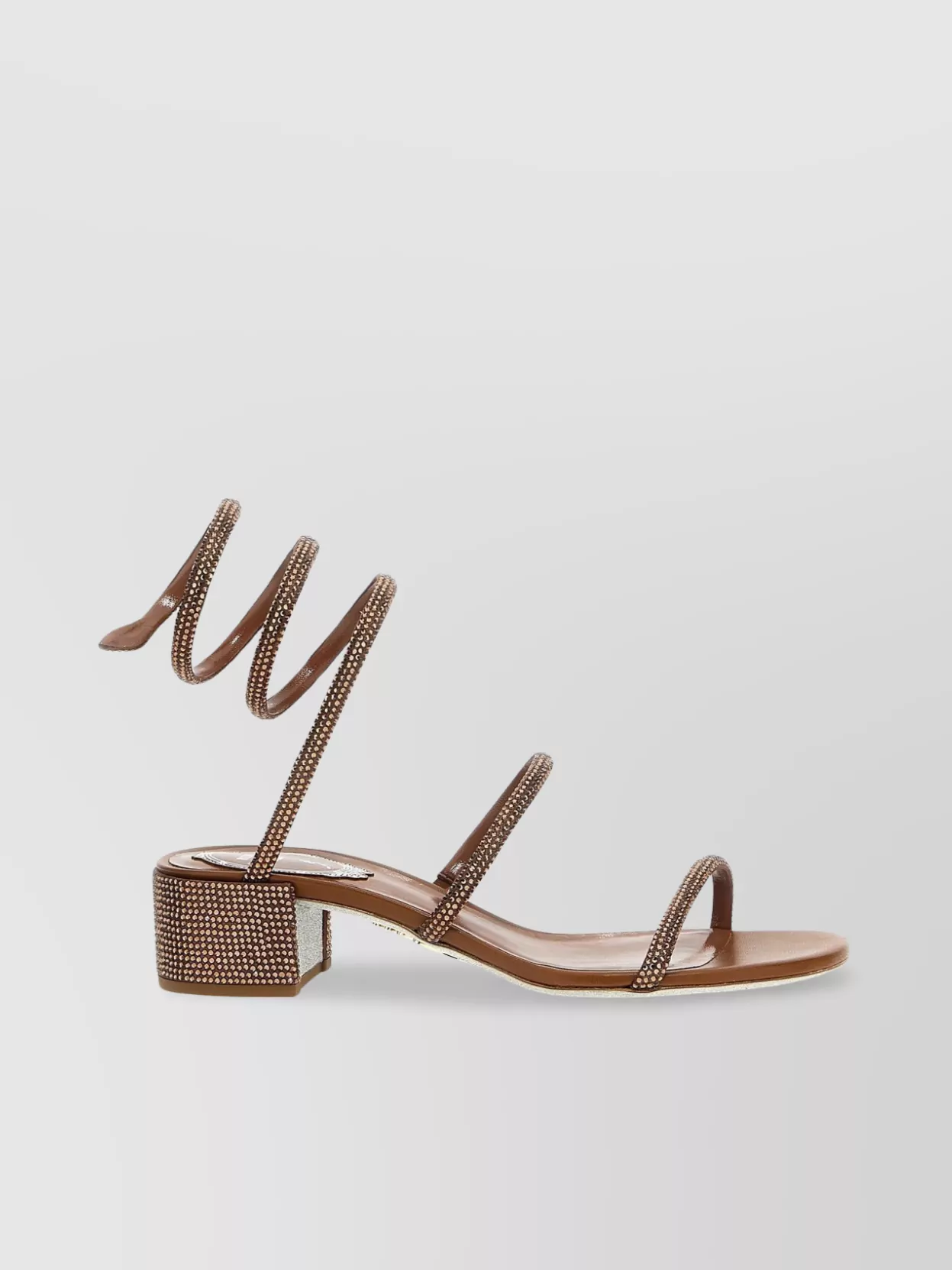 René Caovilla Block Heel Strappy Sandals With Embellished Straps