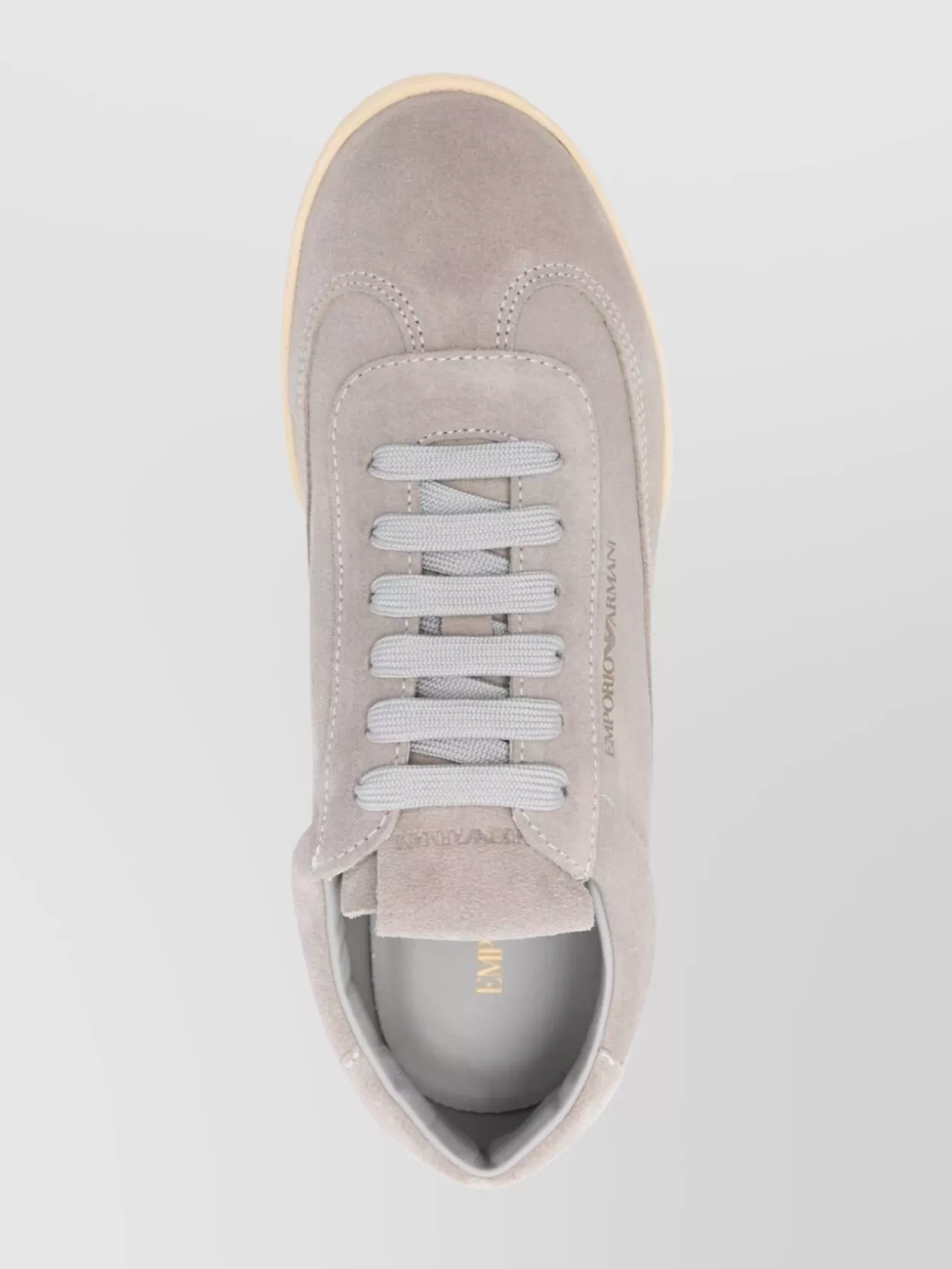 Emporio Armani Suede Upper Low Top Sneakers With Rubber Sole