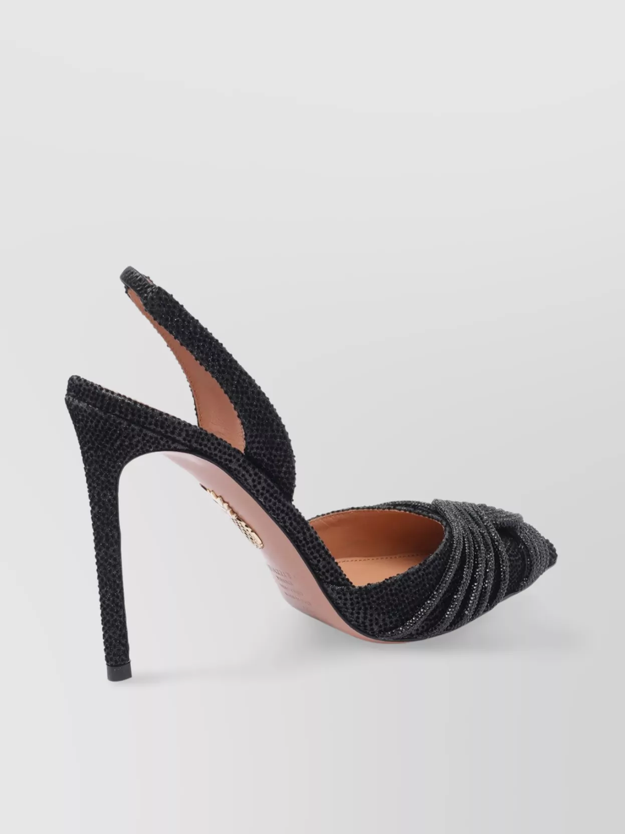 Aquazzura Embellished Glitter Patch Leather Pointed Stiletto